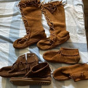 3 pairs size 7 MINNETONKA moccasins